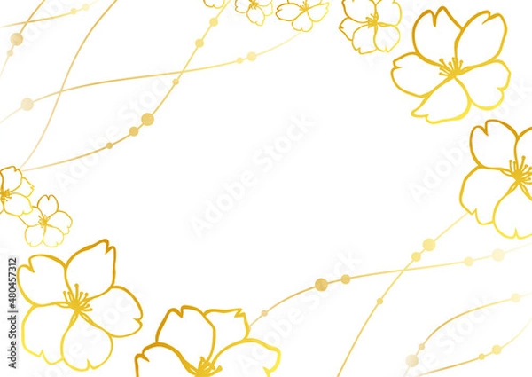 Obraz 金色の桜の花の背景素材