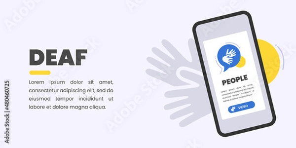 Fototapeta Banner Web Sign Language Website Deaf