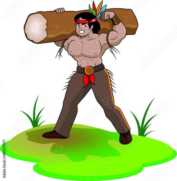 Fototapeta Caupolicán character leader of the Mapuche tribe
