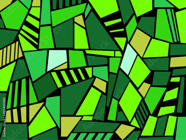 Obraz Green tones form graffiti tribal. Fabric patterns and backgrounds