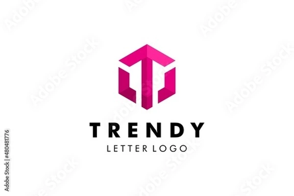 Obraz Letter T Logo : Suitable for Company Theme, Jewelry Theme, Initial Theme, Infographics and Other Graphic Related Assets.