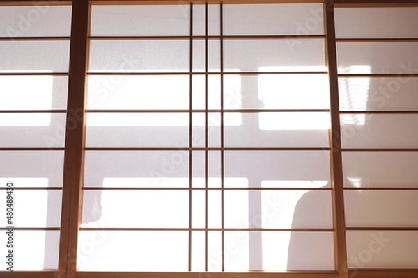 Obraz 日本の室内インテリア、障子