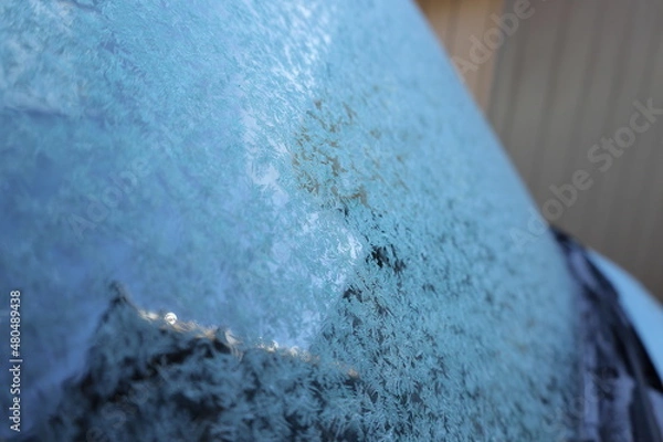 Obraz 凍結した車のフロントガラス