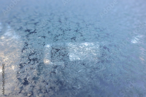 Obraz 凍結した車のフロントガラス