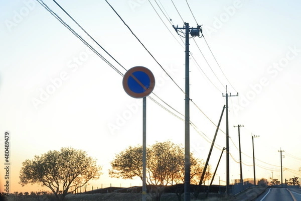 Obraz 日本にある駐車禁止を表す道路標識