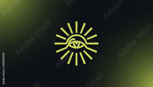 Fototapeta Pharaoh Sun with Horus Eye