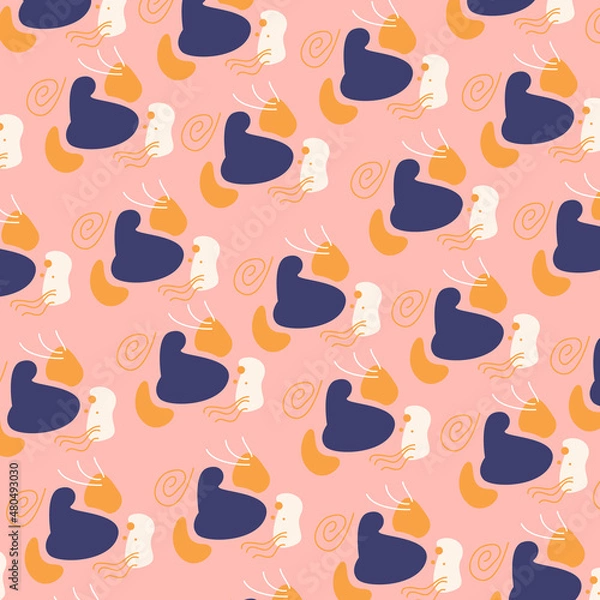 Fototapeta Illustration vector of abstract shapes fluid and lines seamless pattern for background premium vector
for kids and baby. Print on cloth, fabric, linen, textile and wallpaper background