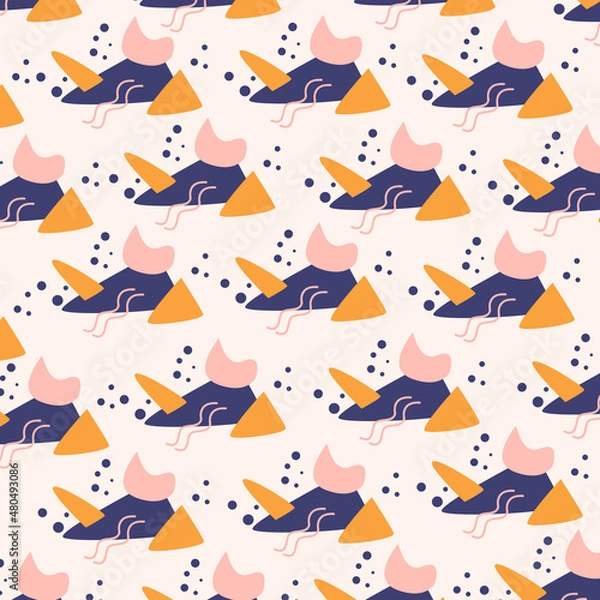 Fototapeta Illustration vector of abstract shapes fluid and lines seamless pattern for background premium vector
for kids and baby. Print on cloth, fabric, linen, textile and wallpaper background