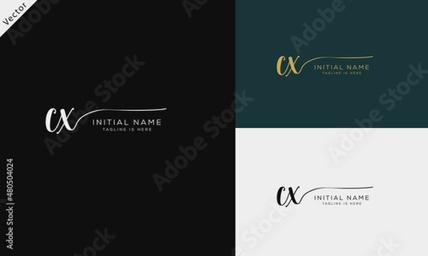 Fototapeta CX  Signature initial logo template vector
