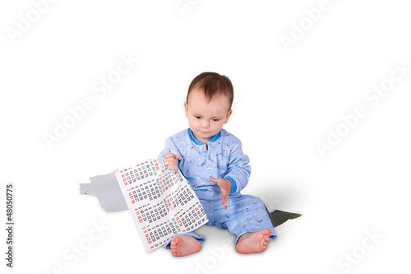 Obraz child tearing the paper calendar