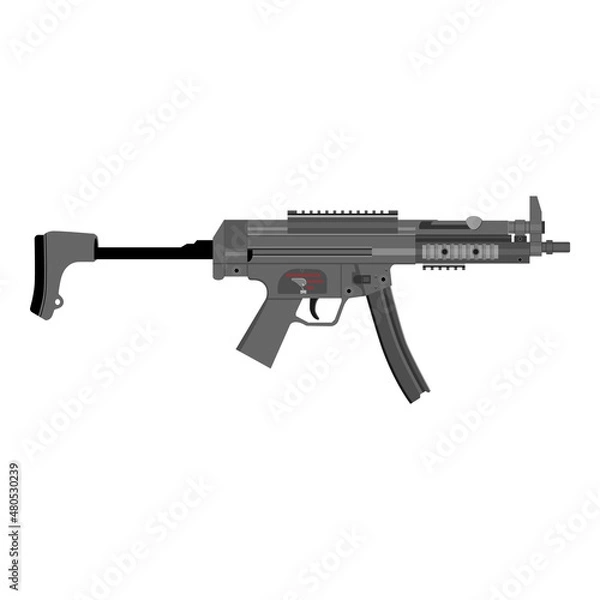Obraz Vector illustration MP5 submachine gun