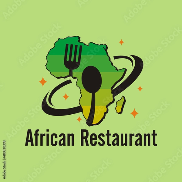 Obraz african restaurant logo vector illustration