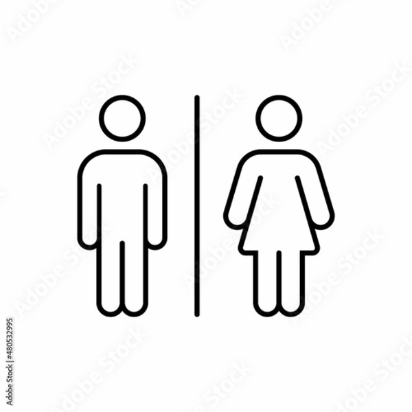 Obraz toilet line icon vector
