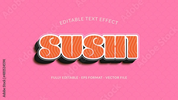 Fototapeta Sushi Editable Text Effect