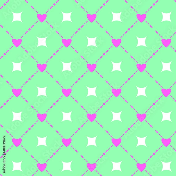 Obraz Valentine's day background, Abstract seamless pattern with hearts. Template greeting card, invitation and advertising banner, brochure. Cute Valentine cards. Wrapping paper for present.