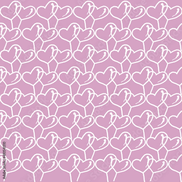 Obraz Valentine's day background, Abstract seamless pattern with hearts. Template greeting card, invitation and advertising banner, brochure. Cute Valentine cards.