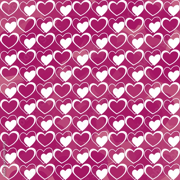 Obraz Valentine's day background, Abstract seamless pattern with hearts. Template greeting card, invitation and advertising banner, brochure. Cute Valentine cards.