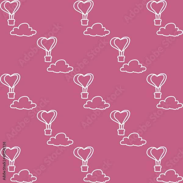 Obraz Valentine's day background, Abstract seamless pattern with hearts. Template greeting card, invitation and advertising banner, brochure. Cute Valentine cards.