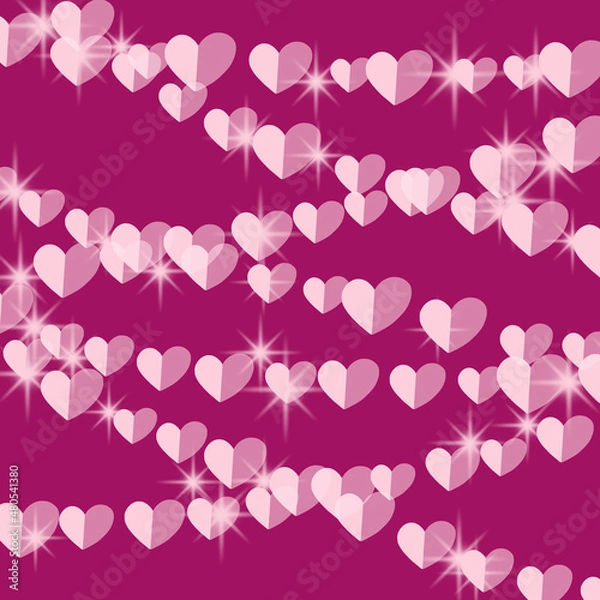 Obraz Valentine's day background, Abstract seamless pattern with hearts. Template greeting card, invitation and advertising banner, brochure. Cute Valentine cards.