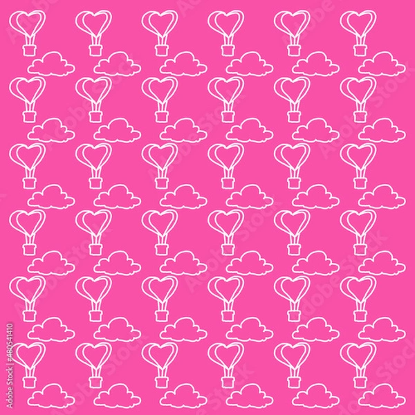 Obraz Valentine's day background, Abstract seamless pattern with hearts. Template greeting card, invitation and advertising banner, brochure. Cute Valentine cards.