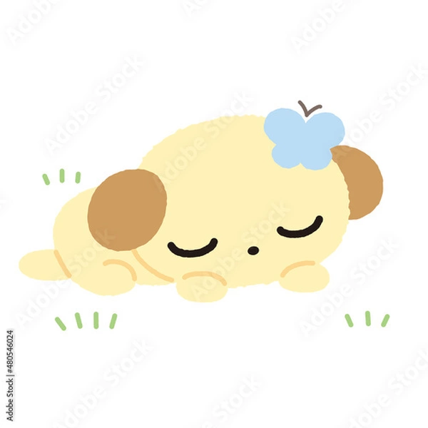 Obraz 寝てる犬のかわいいイラスト