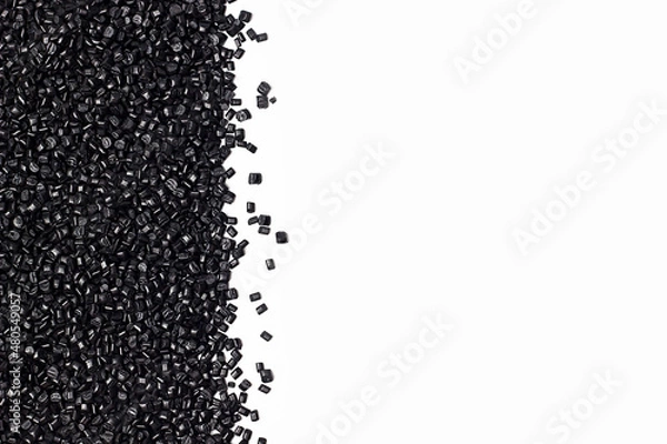 Fototapeta granules of polypropylene, polyamide. Background. Plastic and polymer industry. Microplastic products.  Black circles are probes.