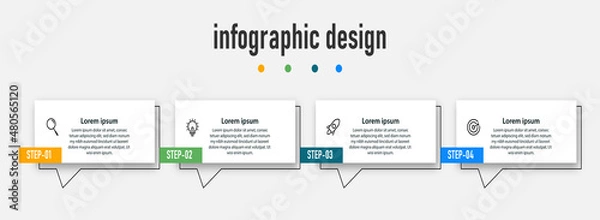 Obraz infographic design presentation business infographic template with 4 options