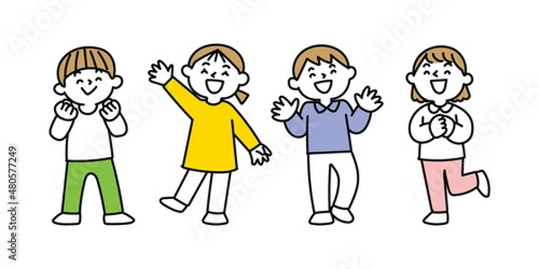 Obraz 笑顔でわくわくする子どもたち