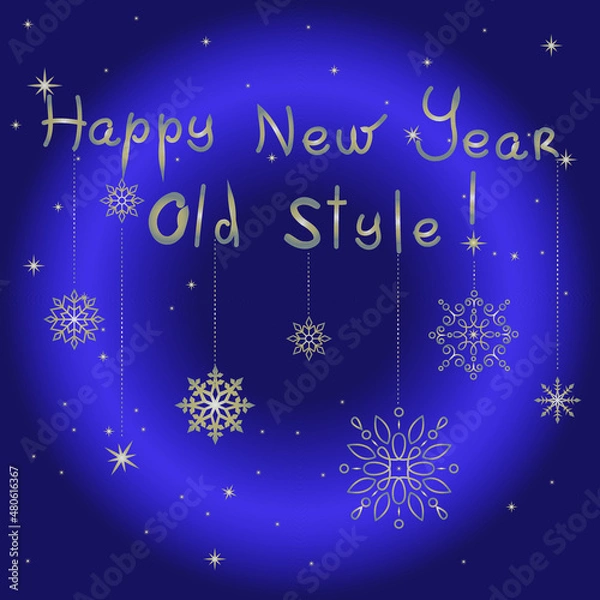 Obraz christmas card with snowflakes