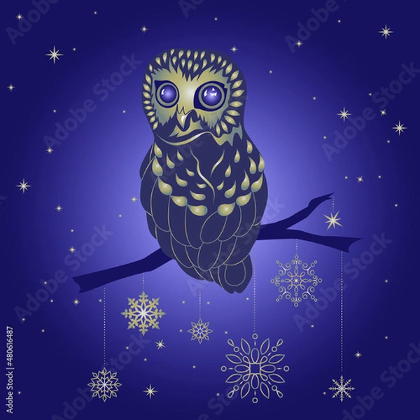 Obraz owl on a branch