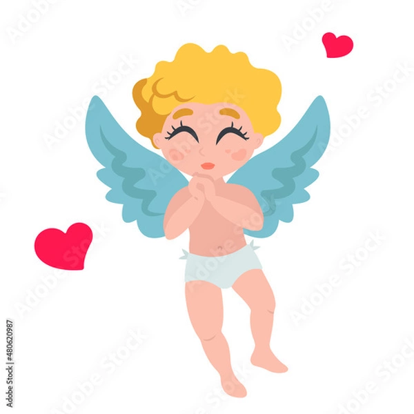 Obraz Cupid in love. Cute cartoon character