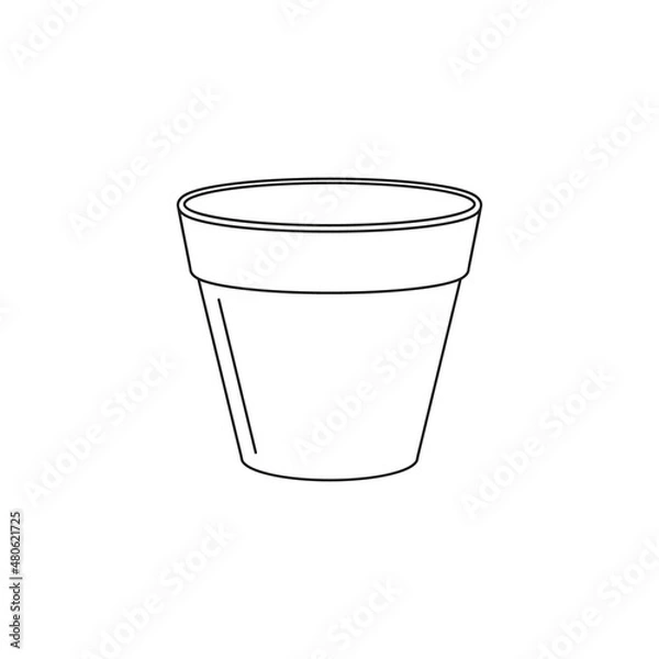 Fototapeta Flowerpot icon. Line style. Vector.