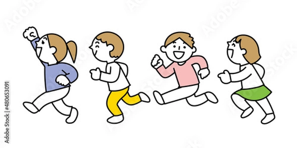 Obraz 楽しそうに走る子どもたち