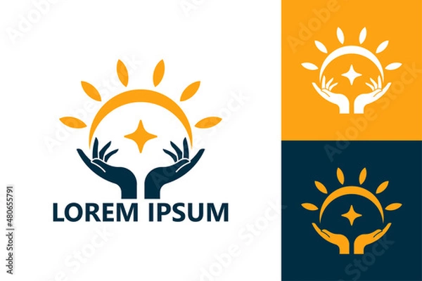 Obraz Sunshine hand care logo template design vector