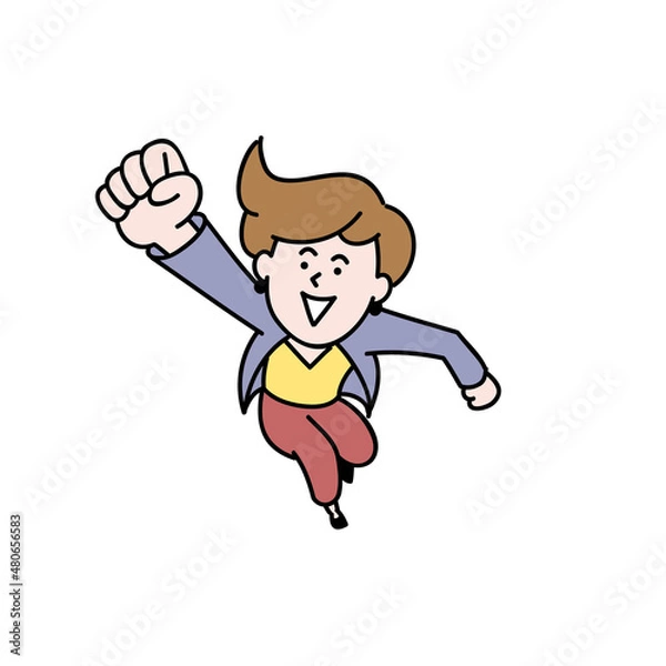 Fototapeta 飛躍するビジネスパーソン