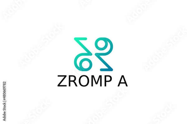 Fototapeta Monogram ZR Tech Line Dynamic Logo