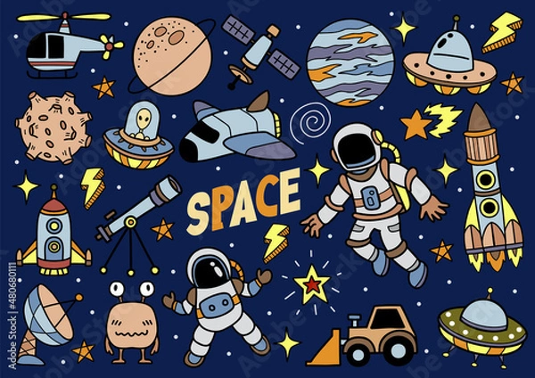 Fototapeta space and cosmos illustration Vector for banner