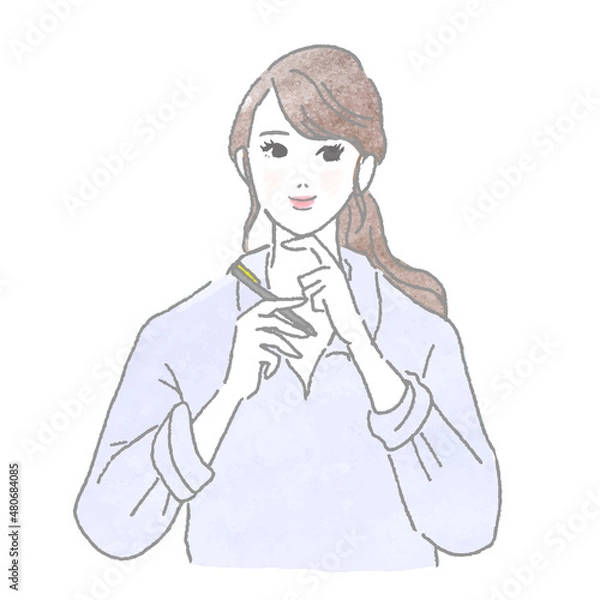 Fototapeta 若い女性のポーズベクターイラストセット