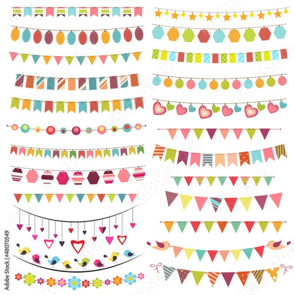 Obraz Kolorowe chorągiewki i girlandy