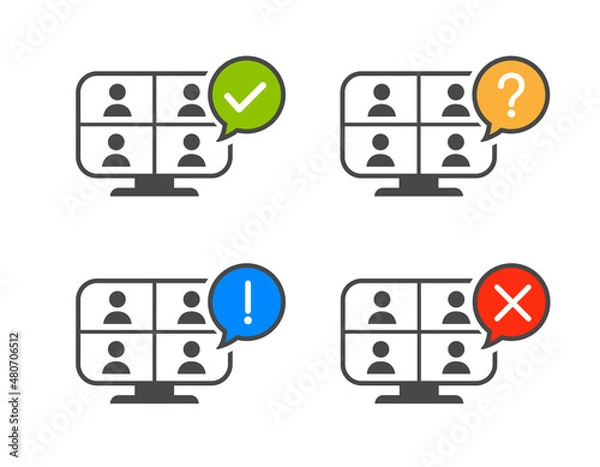 Fototapeta Desktop Visio Conferencing Live Video Problem Colors