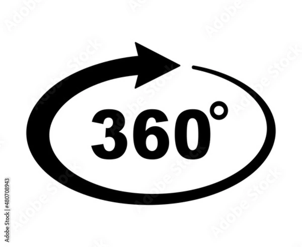 Fototapeta ikona znaku 360 stopni
