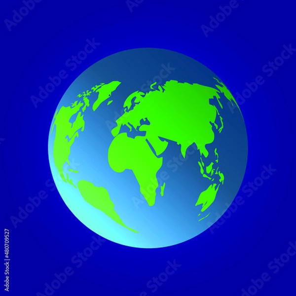 Obraz globe, planet earth from space, lighting from the bottom left