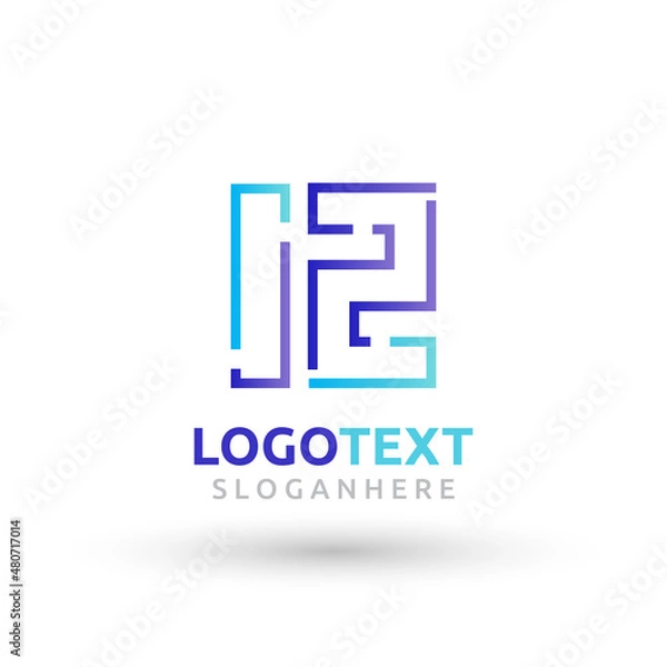 Fototapeta Z letter colorful logo abstract design. Z alphabet logo