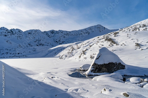 Fototapeta Tatra mountains beautiful view of the peaks covered with snow