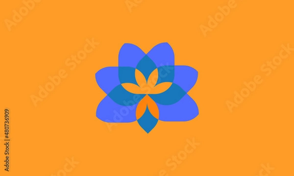 Obraz flower or geomatric logo abstract monogram vector logo template