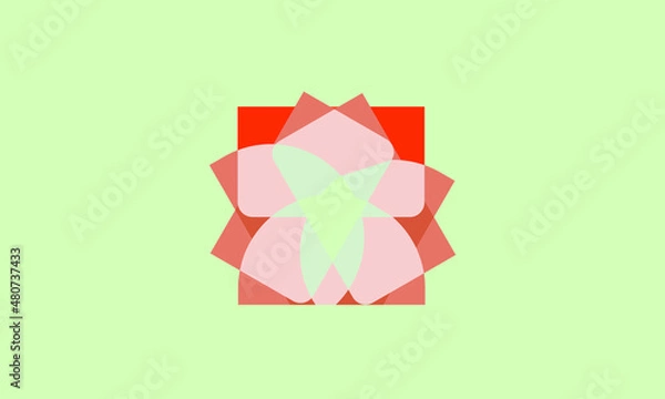 Obraz flower or geomatric logo abstract monogram vector logo template