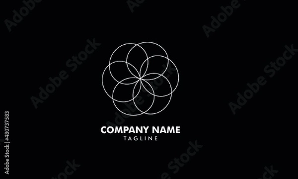 Obraz flower or geomatric logo abstract monogram vector logo template