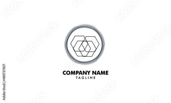 Obraz flower or geomatric logo abstract monogram vector logo template