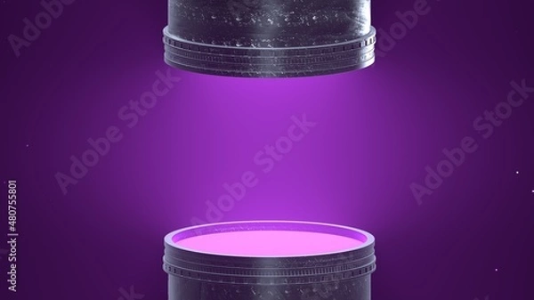 Obraz abstract modern futuristic metal pedestal 3d render