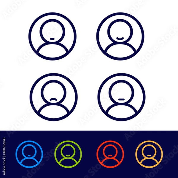 Fototapeta Icons Persons Expression Outline
